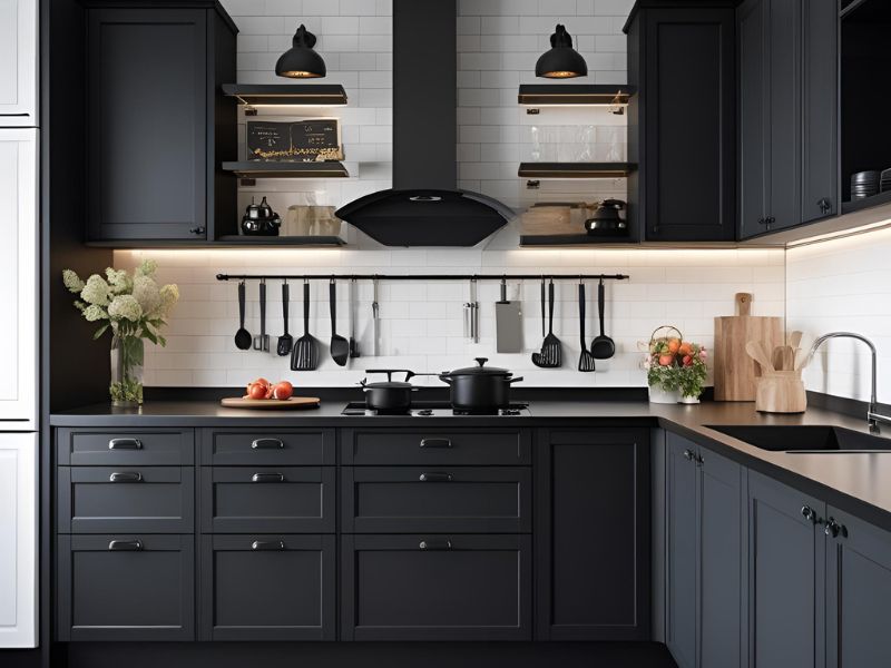 Black and Charcoal Kitchen