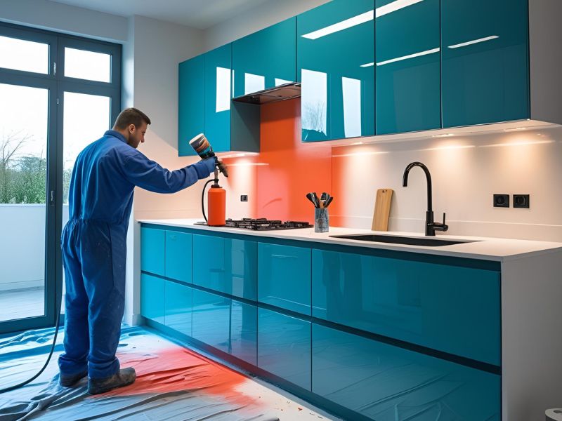 Spray Painting Kitchen