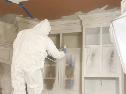 spray painted kitchen